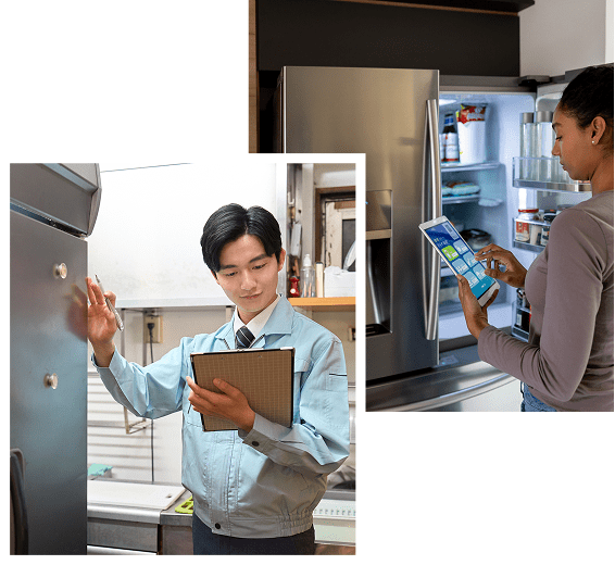 Smart fridge interaction scene